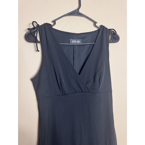 IZ Byer Women's SZ M Black Sleeveless Dress V Neck Beaded Y2K Witchy Whimsigoth - Picture 3 of 7